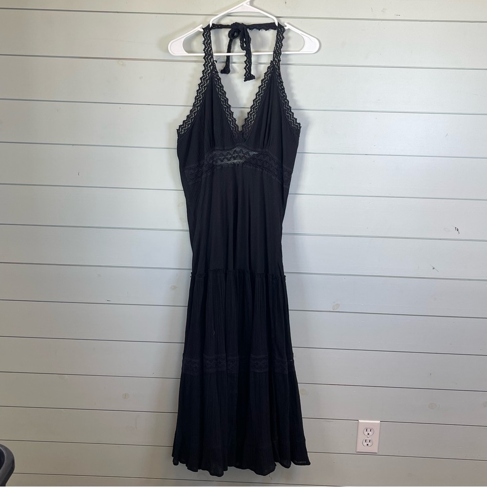 Cute Options black lace tie top dress women's‎ size large